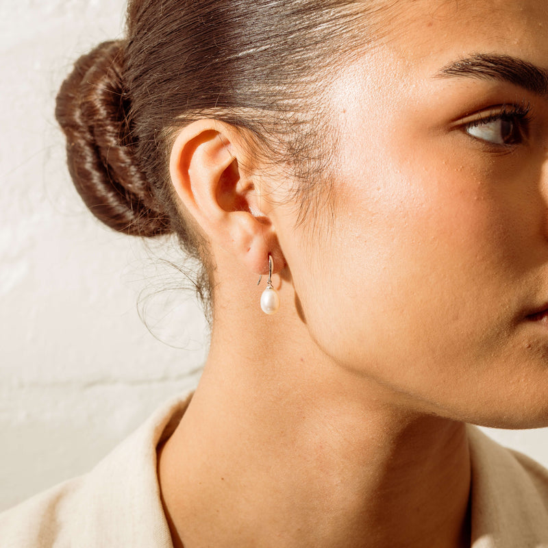 Sterling Silver Freshwater Pearl Drop Earrings - Earrings - Walker & Hall