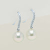 18ct White Gold Akoya Pearl & Diamond Drop Earrings - Earrings - Walker & Hall