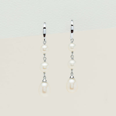 Sterling Silver Freshwater Pearl Rosalind Earrings - Earrings - Walker & Hall