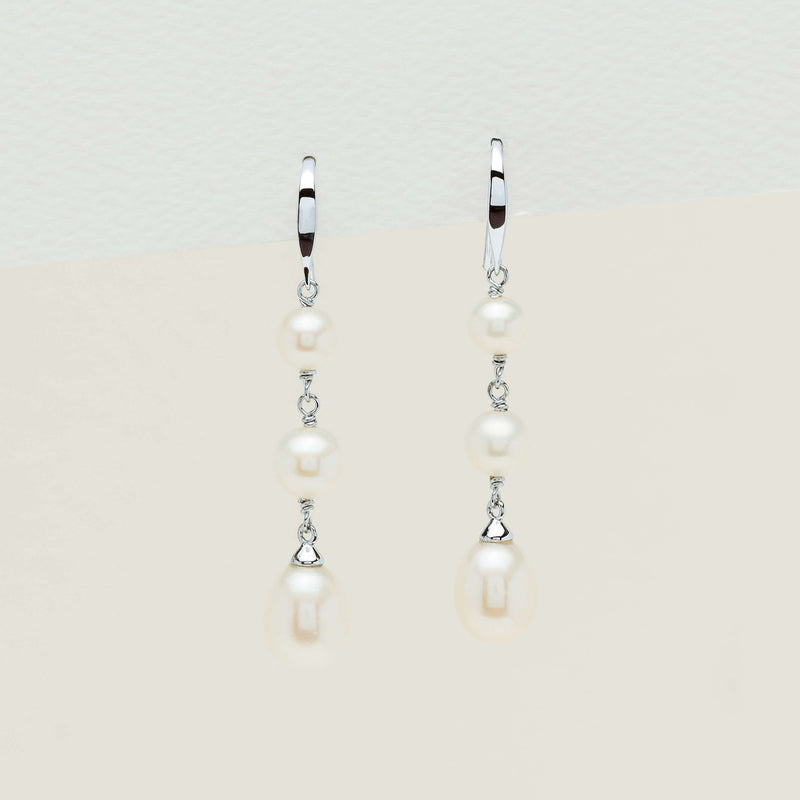 Sterling Silver Freshwater Pearl Rosalind Earrings - Earrings - Walker & Hall