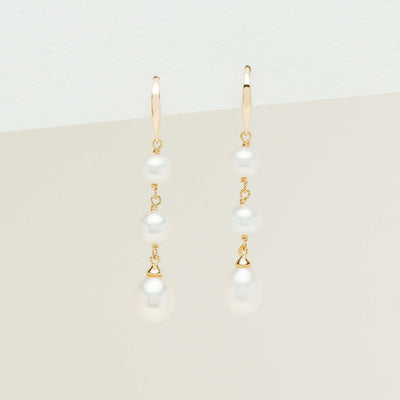 9ct Yellow Gold Freshwater Pearl Rosalind Earrings - Earrings - Walker & Hall