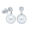 18ct White Gold 11.5mm South Sea Pearl & Diamond Galaxy Earrings - Earrings - Walker & Hall