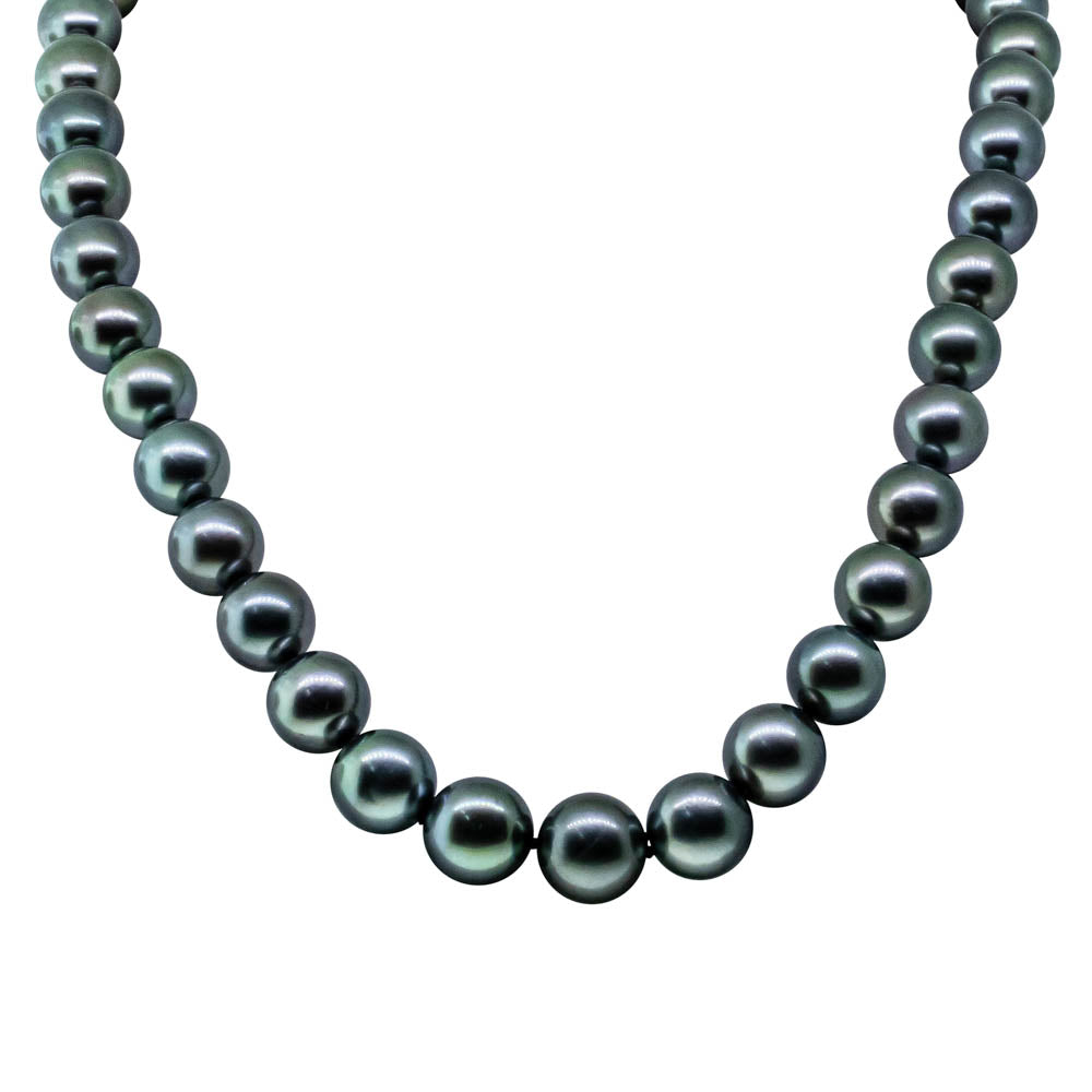 18ct Yellow Gold Tahitian Black Pearl Strand Walker & Hall