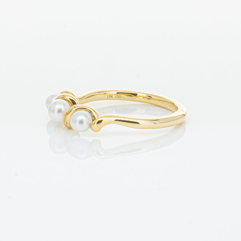 18ct Yellow Gold Akoya Pearl Margaux Ring-Ring-Walker & Hall
