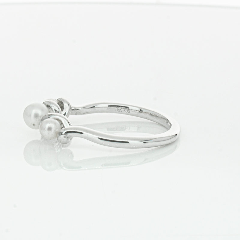 18ct White Gold Akoya Pearl Margaux Ring-Ring-Walker & Hall