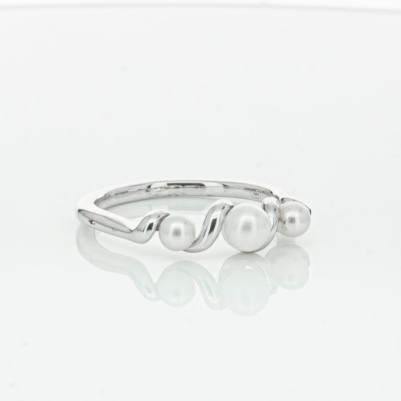 18ct White Gold Akoya Pearl Margaux Ring-Ring-Walker & Hall