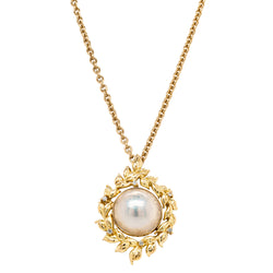 Deja Vu 18ct Yellow Gold Mabe Pearl & Diamond Pendant - Necklace - Walker & Hall