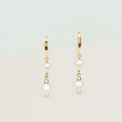9ct Yellow Gold Freshwater Pearl Rosie Earrings - Earrings - Walker & Hall