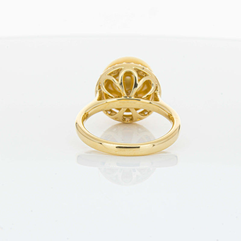 18ct Yellow Gold Golden South Sea Pearl & Diamond Callisto Ring-Ring-Walker & Hall