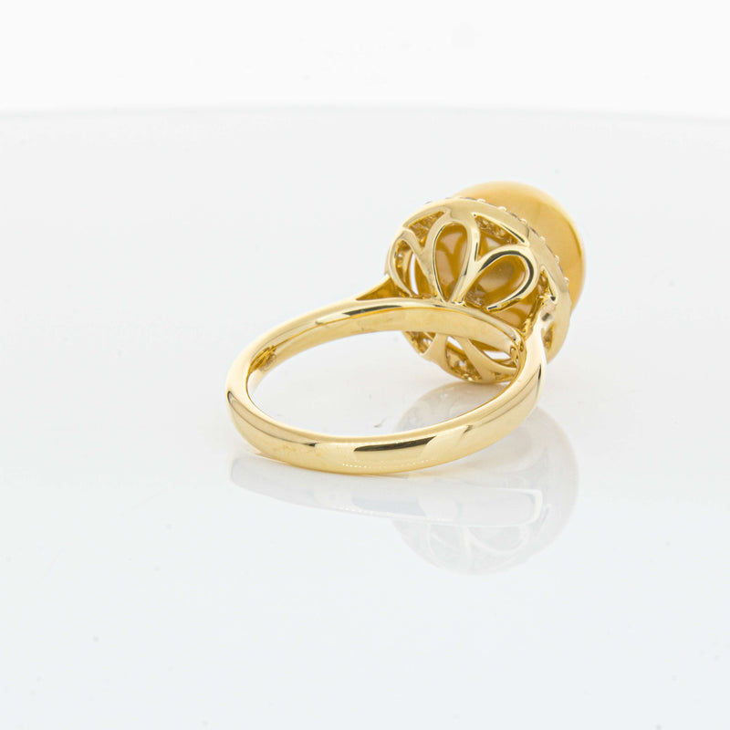 18ct Yellow Gold Golden South Sea Pearl & Diamond Callisto Ring-Ring-Walker & Hall