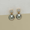 18ct Yellow Gold 10mm Black Pearl Diamond Galaxy Earrings - Earrings - Walker & Hall
