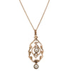 Vintage 9ct Rose Gold Cultured Pearl Set Pendant - Necklace - Walker & Hall