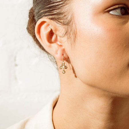 Vintage 18ct & 9ct Yellow Gold Seed Pearl Drop Earrings - Earrings - Walker & Hall