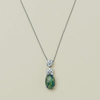 Deja Vu Platinum 4.11ct Opal & Diamond Pendant - Necklace - Walker & Hall