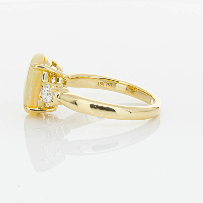 18ct Yellow Gold Opal & Diamond Ring-Ring-Walker & Hall