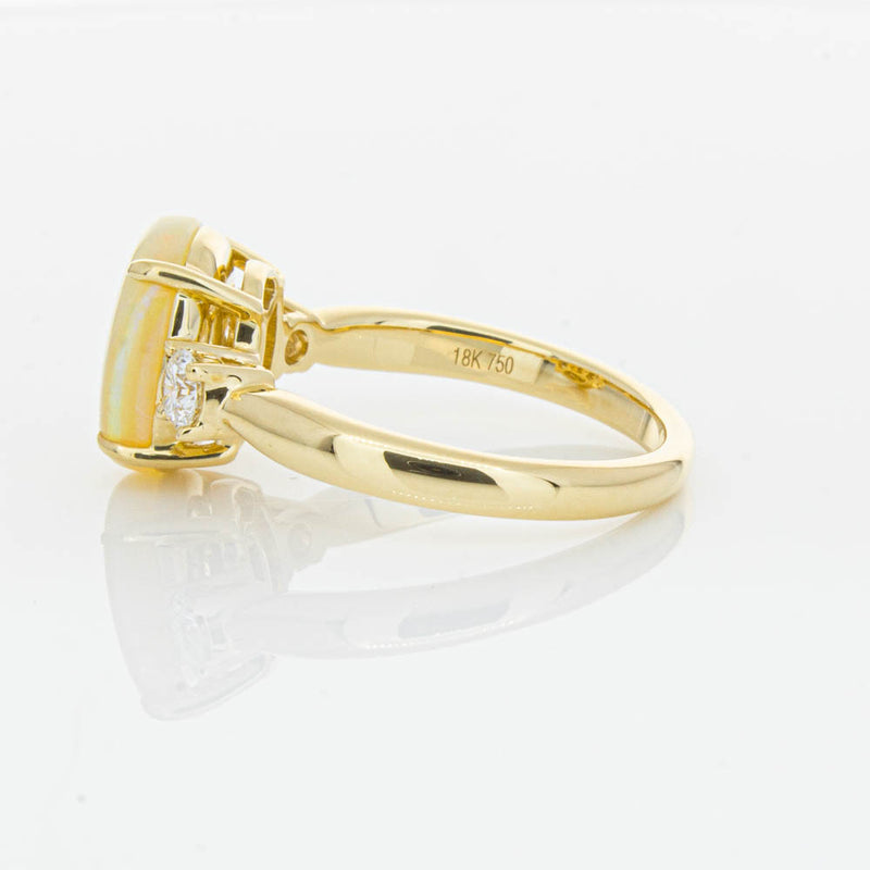 18ct Yellow Gold Opal & Diamond Ring-Ring-Walker & Hall