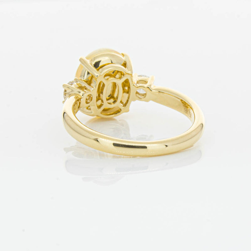 18ct Yellow Gold Opal & Diamond Ring-Ring-Walker & Hall