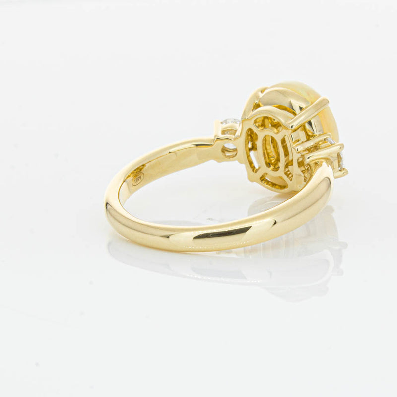 18ct Yellow Gold Opal & Diamond Ring-Ring-Walker & Hall