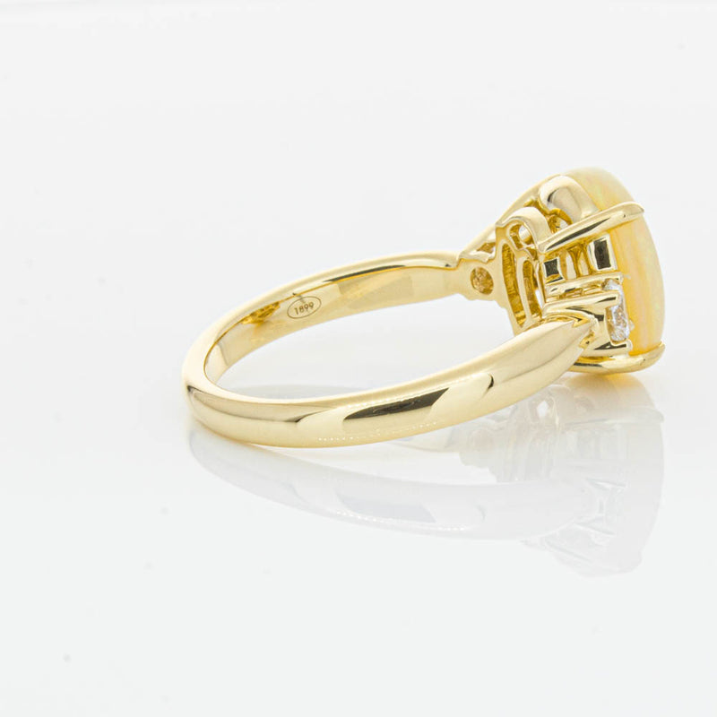 18ct Yellow Gold Opal & Diamond Ring-Ring-Walker & Hall