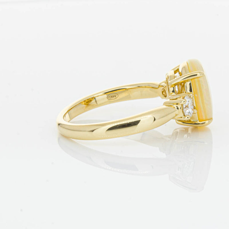 18ct Yellow Gold Opal & Diamond Ring-Ring-Walker & Hall