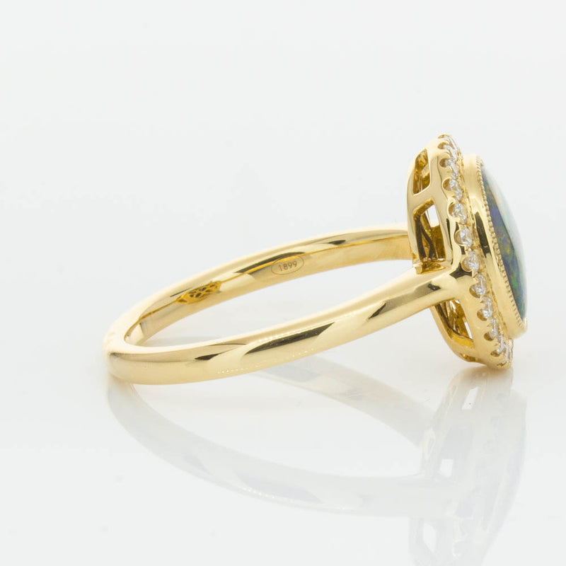 18ct Yellow Gold Opal & Diamond Ring-Ring-Walker & Hall