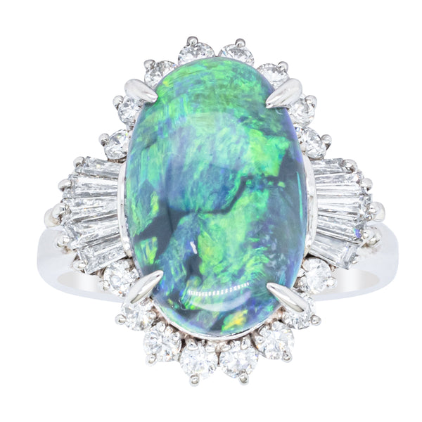 Deja Vu Platinum 3.19ct Opal & Diamond Ring - Ring - Walker & Hall