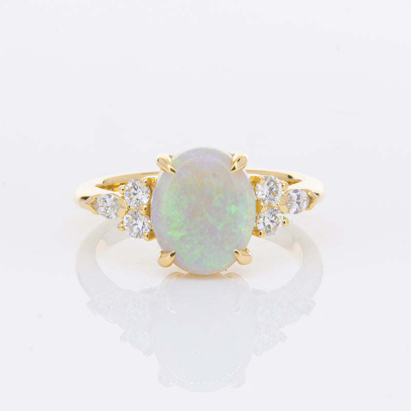 18ct Yellow Gold Opal & Diamond Oriana Ring-Ring-Walker & Hall