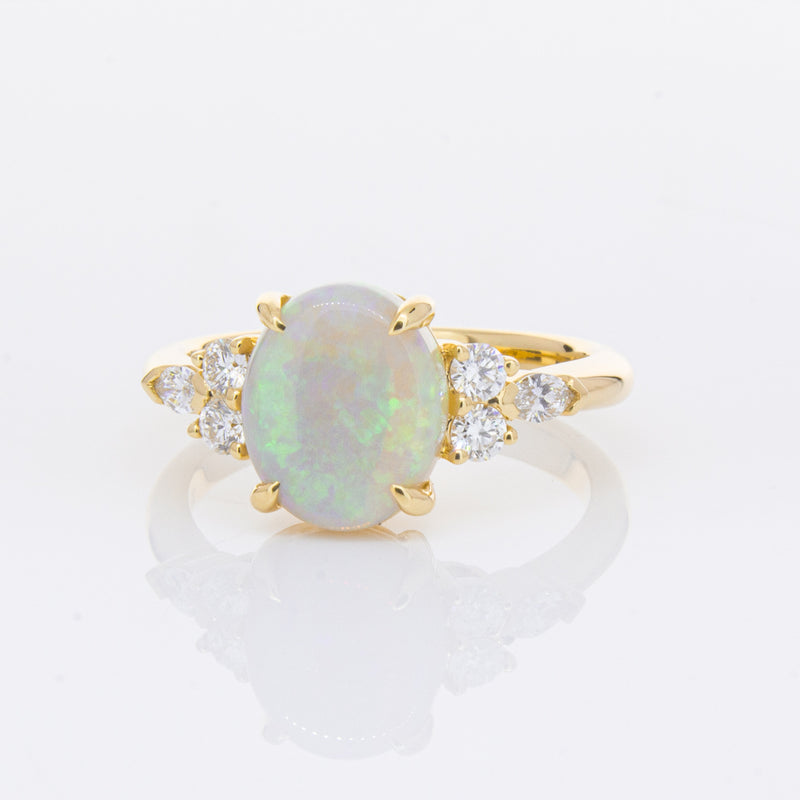 18ct Yellow Gold Opal & Diamond Oriana Ring-Ring-Walker & Hall