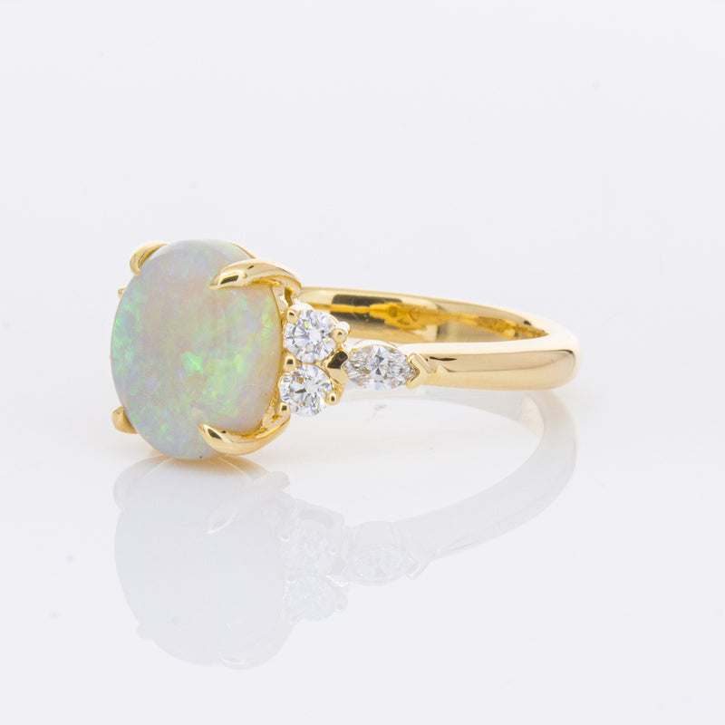 18ct Yellow Gold Opal & Diamond Oriana Ring-Ring-Walker & Hall