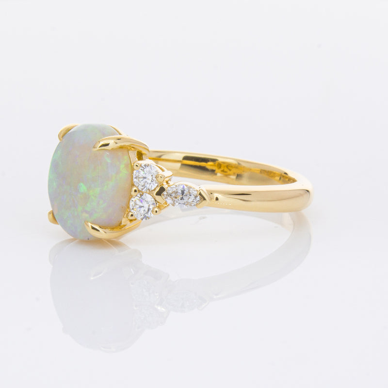 18ct Yellow Gold Opal & Diamond Oriana Ring-Ring-Walker & Hall