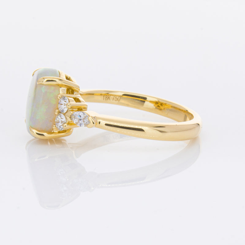 18ct Yellow Gold Opal & Diamond Oriana Ring-Ring-Walker & Hall