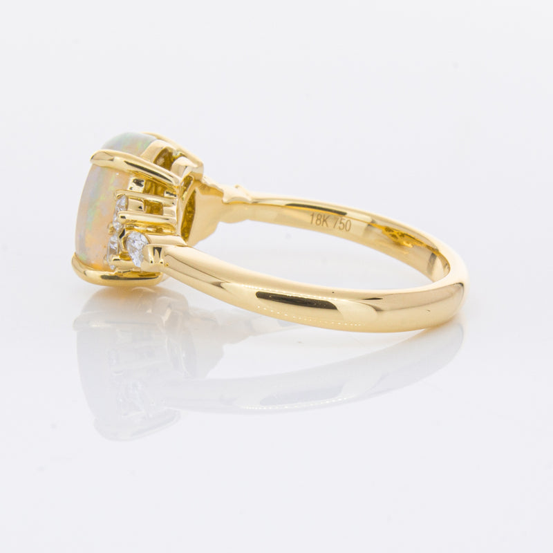 18ct Yellow Gold Opal & Diamond Oriana Ring-Ring-Walker & Hall