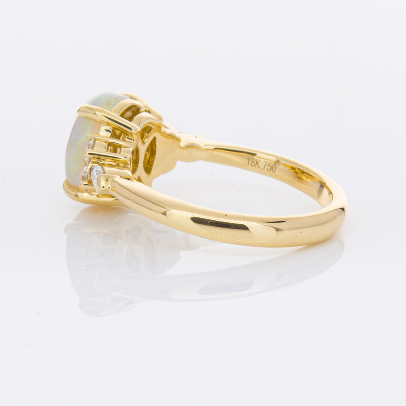 18ct Yellow Gold Opal & Diamond Oriana Ring-Ring-Walker & Hall