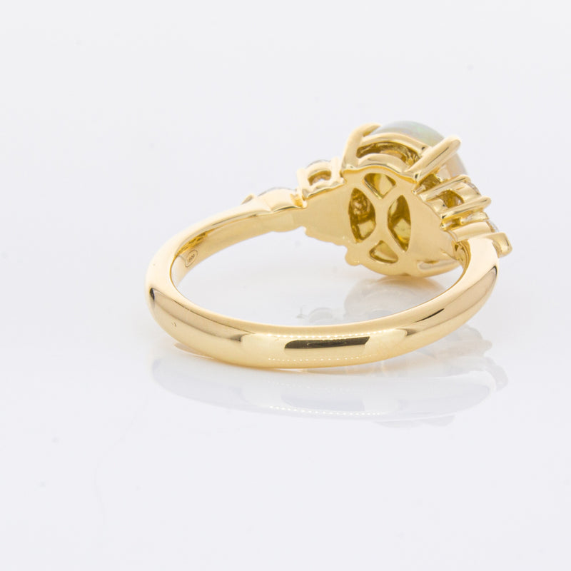 18ct Yellow Gold Opal & Diamond Oriana Ring-Ring-Walker & Hall