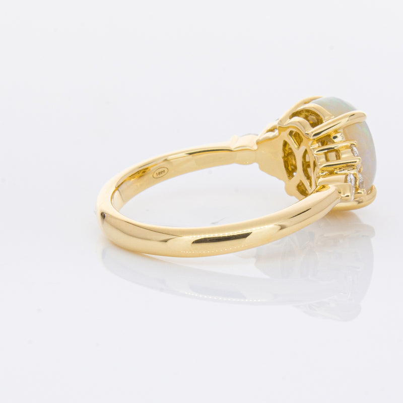 18ct Yellow Gold Opal & Diamond Oriana Ring-Ring-Walker & Hall