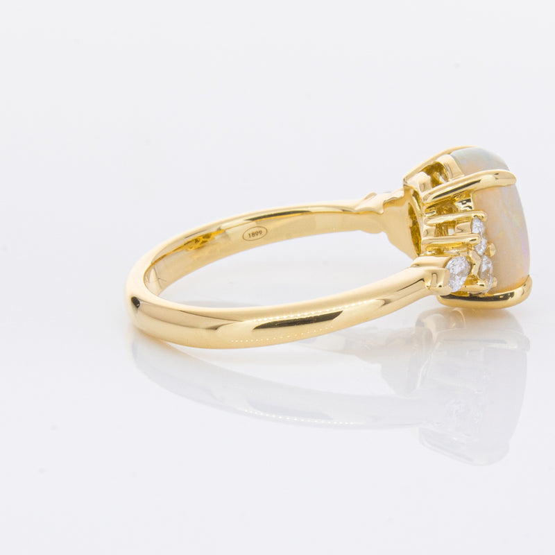 18ct Yellow Gold Opal & Diamond Oriana Ring-Ring-Walker & Hall