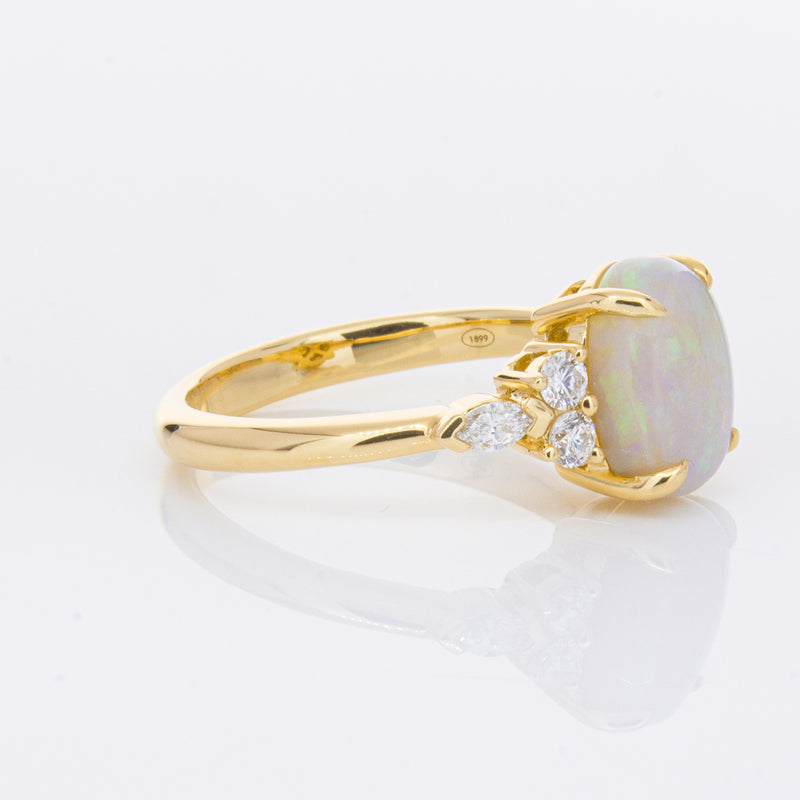 18ct Yellow Gold Opal & Diamond Oriana Ring-Ring-Walker & Hall
