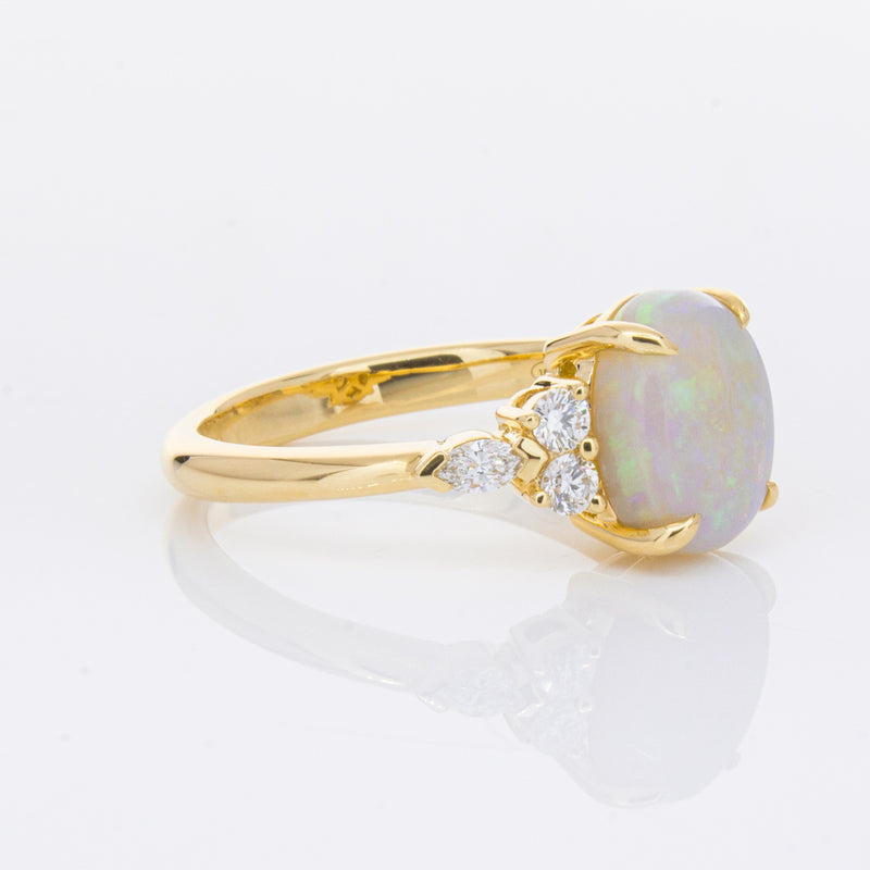 18ct Yellow Gold Opal & Diamond Oriana Ring-Ring-Walker & Hall