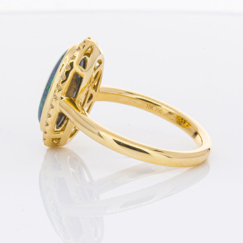 18ct Yellow Gold 2.36ct Opal & Diamond Ring-Ring-Walker & Hall