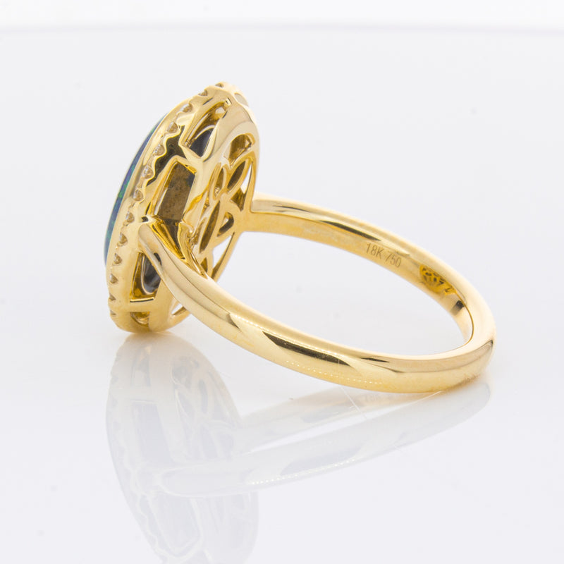 18ct Yellow Gold 2.36ct Opal & Diamond Ring-Ring-Walker & Hall