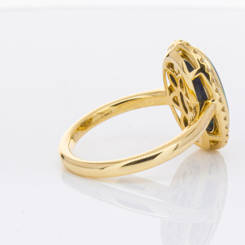 18ct Yellow Gold 2.36ct Opal & Diamond Ring-Ring-Walker & Hall