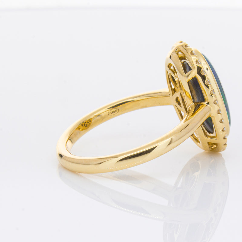 18ct Yellow Gold 2.36ct Opal & Diamond Ring-Ring-Walker & Hall