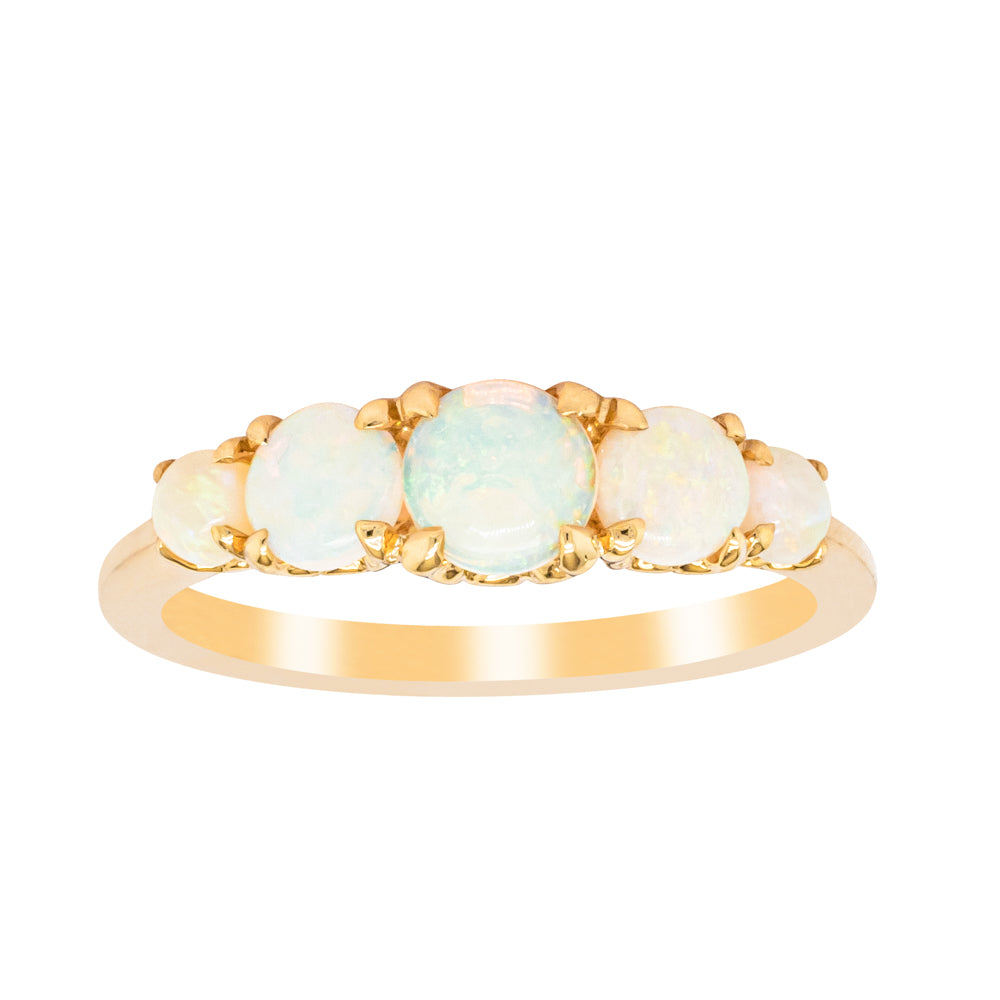 18ct Yellow Gold Five Stone Opal Octavia Ring - W&H – Walker & Hall