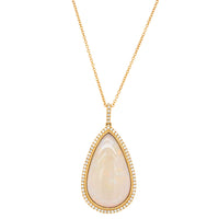 18ct Yellow Gold 8.62ct Opal & Diamond Isla Pendant-Necklace-Walker & Hall