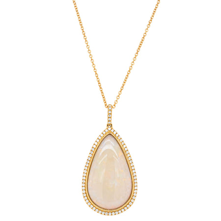 18ct Yellow Gold 8.62ct Opal & Diamond Isla Pendant-Necklace-Walker & Hall