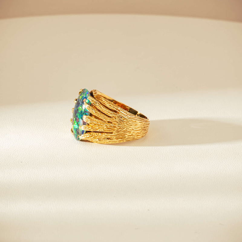 Vintage 18ct Opal Triplet Ring-Ring-Walker & Hall