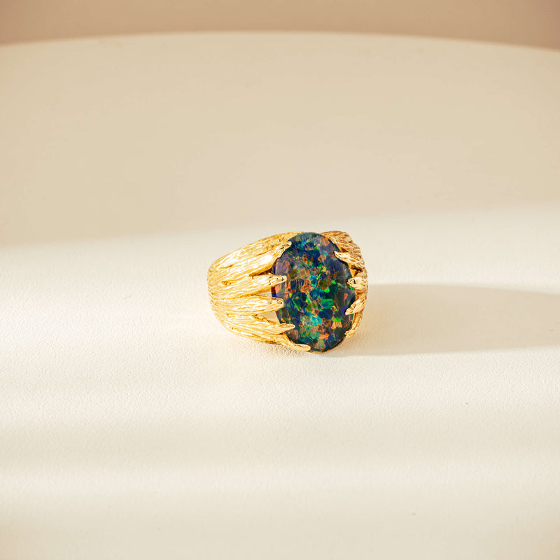 Vintage 18ct Opal Triplet Ring-Ring-Walker & Hall