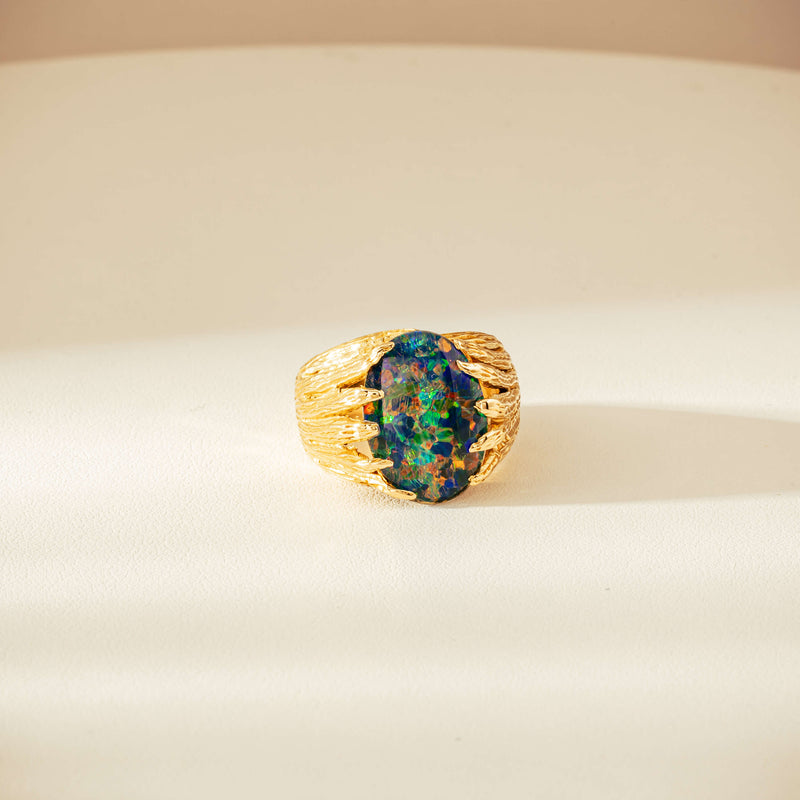 Vintage 18ct Opal Triplet Ring-Ring-Walker & Hall