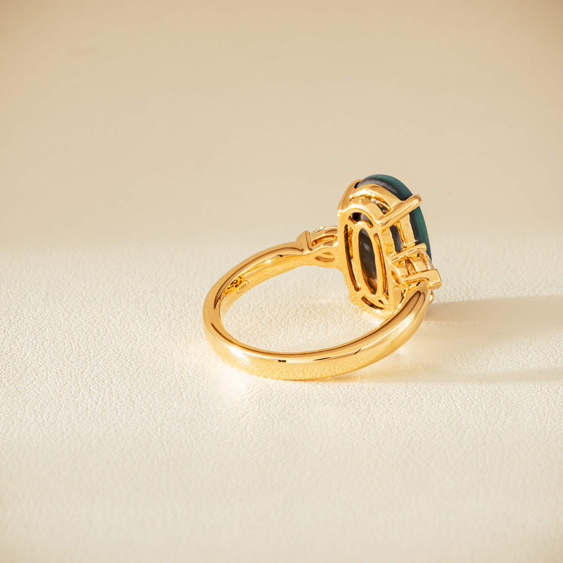 18ct Yellow Gold 2.65ct Opal & Diamond Ayla Ring - Ring - Walker & Hall