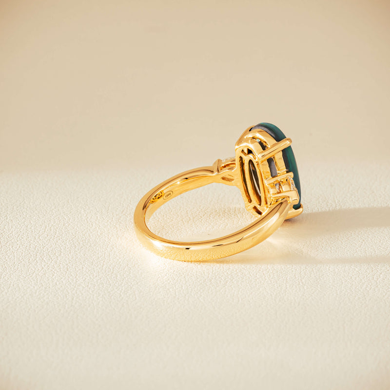 18ct Yellow Gold 2.65ct Opal & Diamond Ayla Ring - Ring - Walker & Hall